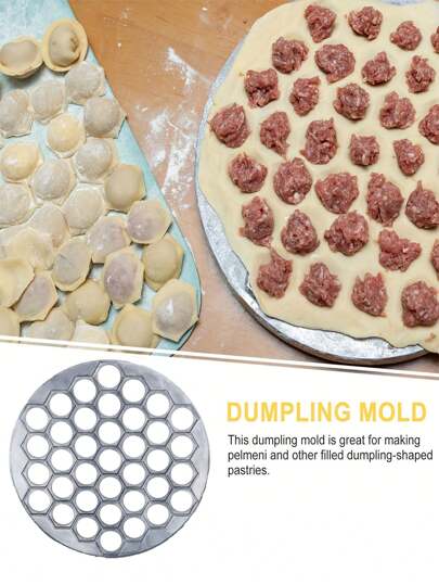 1 Pc Easy-To-Use Aluminum Dumpling Maker - 37-Hole Ravioli Press For DIY Dough & Pastry, Perfect For Meat Dumplings - Essential Kitchen Gadget