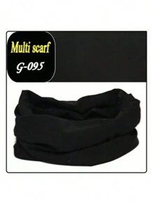 1pc Black Cycling Face Mask Unisex Outdoor Motorcycle Fishing Sunscreen Ice Silk Neck Gaiter Mask