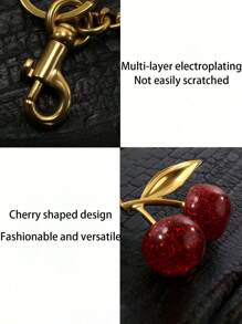 1 件时尚创意奢华樱桃水果钥匙扣，闪闪发光的水晶装饰，适合日常佩戴和礼物汽车配件可爱哥特 Y2k