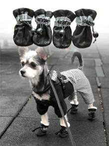 4pcs/Set Waterproof Pet Dog Shoes Chihuahua Anti-Slip Rain Boots Footwear For Small Cats Dogs Puppy Dog Pet Booties