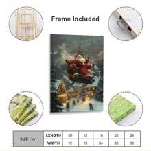 Christmas Poster Christmas Wall Decoration Painting, Canvas Printing Retro Poster, Suitable For Room Aesthetics, Bedroom, Bathroom, Living Room, Bar, Office, Dormitory Decoration-1 Pc Wooden Framed Canvas Painting Thickness Cm/0.9inch High Quality Wall Art Prints Poster Direct Hanging Wall Picture Decor For Home Gifts, Christmas Gifts, Living Room, Bath Room, Bedroom, Kitchen - 12*18inch(30*45CM) - View 5