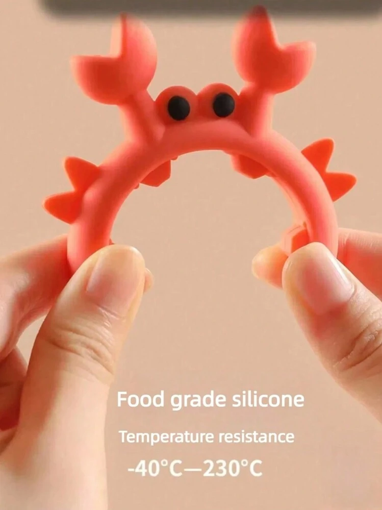 Set de 3 piezas Soporte de tapa de olla de silicona, elevador de tapa de olla resistente al calor anti-derrames, herramienta de cocina con forma de cangrejo linda y práctica para Día de la Madre, Pascua, Halloween - Multicolor - Añade 11