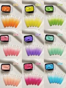 9 Colors Rainbow Language Patting Glue Smudge Canned High Saturation Popular Semi-Solid Nail Polish Glue Nail Salon Special