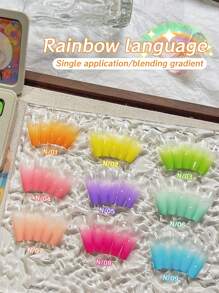 9 Colors Rainbow Language Patting Glue Smudge Canned High Saturation Popular Semi-Solid Nail Polish Glue Nail Salon Special