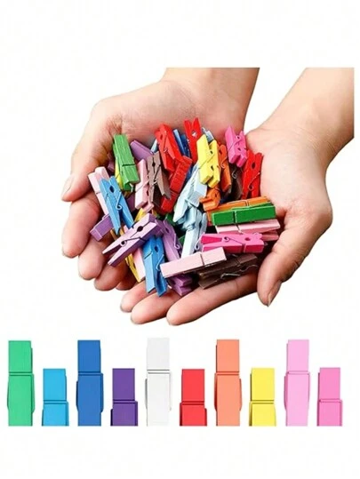 Colorful Clothespins (10pcs) / Small Ladybug Clothespins (8pcs), Wooden Clips For Photo Picture Decoration Crafts, Decorative Clothespins Clothing Hanging Clothespins