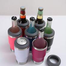 3 IN 1 LONG CAN BEER HOLDER 420ML WITH LID AND OPENER ASSORTED COLORS - Màu xanh hải quân - Xem 2