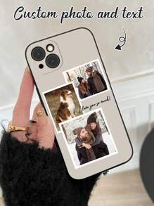 Apple Customized Minimalist 3-Photo Collage Phone Case, Letter Text Phone Case, Various Color Frame Phone Case Compatible With IPhone XR, 11, 12, 13, 14, 15, 16 Pro Max, A12, A13, A14, A15, A54, A55, S22, S23, S24 Ultra,Stylish,Colorful,Vintage,Cute,Contracted,Funny,Custom,Personalized,Unique,Customized,Ideal Gifts For Him,Ideal Gifts For Her,Boyfriend,Girlfriend,Family,Friends,Grandparents,Couple,For Anniversaries,For Birthdays