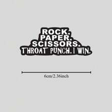 1/3pcs Fun Text Sticker - Rock Paper Scissors Throat Punch Decal, Tear-Resistant Paper, High-Quality Printing For Phone, Computer, Water Bottle - Humorous Gift For Family And Friends Stickers Scrapbook Supplies Funny Stickers Laptop Stickers Kindle Phone Stickers - Multicolor - View 8