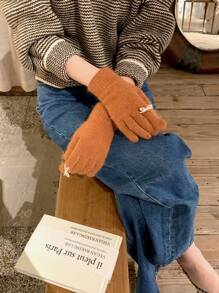 1 paar gebreide handschoenen met imitatieparels en strik, warm en stijlvol voor vrouwen en studenten, geschikt voor fietsen, herfst/winter Valentijn