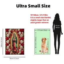1pc Virgin Mary With Roses Pattern Flannel Throw Blanket, All-Season Multipurpose For Home Decor, Nap, Office Shawl, Sofa, Travel - Ideal Gift For Christmas,Thanksgiving, New Year's - Multicolor - View 11