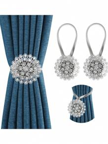 1/2 Stücke magnetische Kristall Blumen Fenstervorhang Clip Haken, federgespannte dekorative Vorhanghalter, ohne Bohren