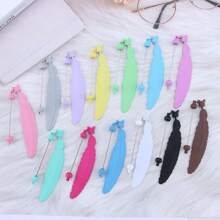 10 件套 DIY 配件，多色混合，亚克力工艺翅膀流苏书签，硅胶珠焦点珠吊坠制作材料，DIY 配件书夹吊坠，桌面悬挂文具玩具工艺用品。 - 彩色 - 查看 6