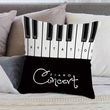 MEMNUN Bộ 4 vỏ gối chủ đề âm nhạc, thiết kế một mặt với họa tiết đàn piano, nốt nhạc, đĩa than, chất liệu polyester, vỏ gối trang trí trong nhà, trang trí tiệc, gối trang trí, không bao gồm ruột gối. - Nhiều màu - Xem 4