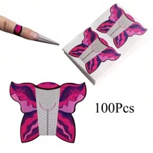 100Pcs Nail Form Extension Sticker Butterfly Shape Nail Art Guide Form Acrylic Tips UV Gel Extension Stickers Guide Stencil Manicure Tools - Multicolor - View 5