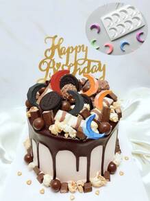 1 件钻石月亮巧克力模具、蛋糕装饰模具、DIY 烘焙硅胶模具、树脂模具、可制作 8 个钻石月亮形状、适合家庭烘焙、节日烘焙装饰、DIY 烘焙用品 - 彩色 - 查看 7