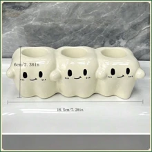 New Toothpaste And Toothbrush Holder Rack, Adorable Bathroom Electric Toothbrush Stand Ceramic Vanity Organizer Home Bathroom Decor Fall Decor Back To School - Milky White - View 4