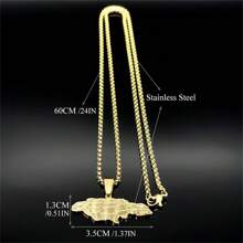 Map Of Jamaica Pendants Necklaces For Women Men Stainless Steel Gold Silver Color Country Geography Chain - Necklace - View 3