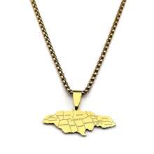Map Of Jamaica Pendants Necklaces For Women Men Stainless Steel Gold Silver Color Country Geography Chain - Necklace - View 5