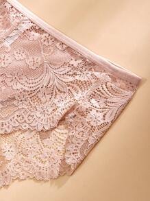 APRSEA 3pcs Women's Lace Panties, Minimalist & Comfortable, High-Waist Briefs - Multicolor - View 4