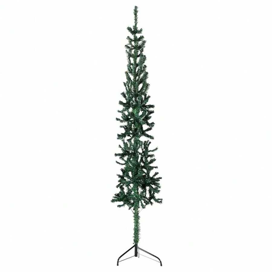 VidaXL Artificial Half Christmas Tree With Stand Slim Green 210 Cm