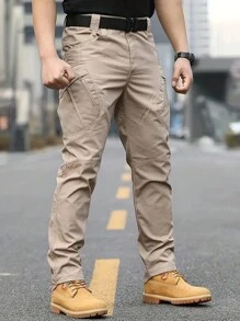 Pantaloni cargo da uomo da esterno, pantaloni da trekking cargo per tutte le stagioni, con più tasche, resistenti all'acqua