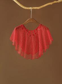 复古荷叶边披肩 - 精致的亮片珠绣装饰，经典披肩，盖茨比派对网眼罩裙配饰，优雅的晚装，非常适合正式活动和主题派对