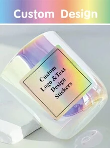 50pcs 100pcs 3x3cm/4x4cm/5x5cm/6x6cm/7x7cm/8x8cm Custom Logo Sticker Labels, Business Sticker Printing, Personalized Holographic Square Label Stickers For Cup/Cosmetic Bottle, Customized Laser Square Sticker, Company Sticker Logo, Personal Stickers Adhesive,Seal,No-Iron,Multi-Functional,Ornamental Exquisite,Modern,Colorful,Contracted Custom,Personalized,Unique Ideal Gifts For Anniversaries,For Children's Day,For Graduation,For Weddings Back To School