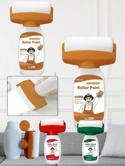 Grande rullo per pittura da parete, pittura lavabile a base d'acqua, senza odore, vernice per riparazione di pareti interne di casa, grande pennello a rullo