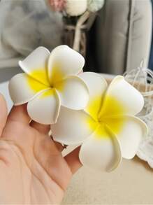 4pcs Flower Shaped Hair Clips, Women White Yellow Flower Decor Alligator Hair Clip, Boho Hair Claw, For Everyday Wear, Beach Vacation, Party Wear Accessories Hair Accessories For Women Hair Claws Hair Barrettes