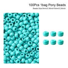 100/200pcs Acrylic Pony Beads Multicolor Plastic Bucket Beads For Jewelry Making DIY Braid Bracelet Necklace Pendant