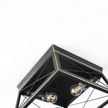 2-Light Ceiling Light Fixture Farmhouse Industrial Flush Mount Matte Black Lamp