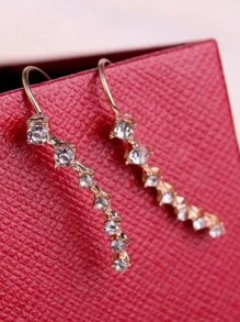 1 对女士夏季耳环,Ursa Major 方晶锆石耳钉,方晶锆石耳夹,时尚水钻吊坠耳环 - 彩色 - 查看 15