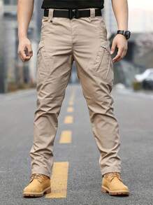 Pantaloni cargo da uomo da esterno, pantaloni da trekking cargo per tutte le stagioni, con più tasche, resistenti all'acqua