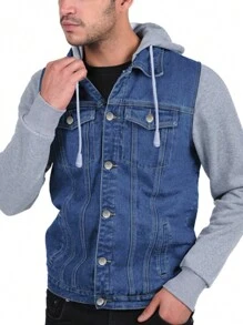 Polo Retro Of Yatch London Chamarra de Mezclilla tipo sudadera con gorro - Azul Marino - Ver 1