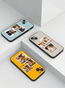 Apple Customized Minimalist 3-Photo Collage Phone Case, Letter Text Phone Case, Various Color Frame Phone Case Compatible With IPhone XR, 11, 12, 13, 14, 15, 16 Pro Max, A12, A13, A14, A15, A54, A55, S22, S23, S24 Ultra,Stylish,Colorful,Vintage,Cute,Contracted,Funny,Custom,Personalized,Unique,Customized,Ideal Gifts For Him,Ideal Gifts For Her,Boyfriend,Girlfriend,Family,Friends,Grandparents,Couple,For Anniversaries,For Birthdays