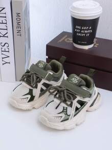 New Kids Breathable Mesh Sports Shoes, Classic Retro Chunky Sneakers For All Seasons, Fashionable Cute Soft Non-Slip EVA Sole Casual Shoes, With High-End Moulded Upper Design For Foot Stability, Suitable For School, Daily Wear, Running