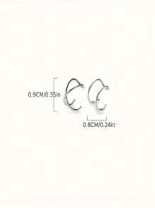 2pcs/Set Simple & Double Layer Clip-On Earrings, Couple Earring Accessories, Unisex Christmas, New Year, Valentine's Day Holiday Gift