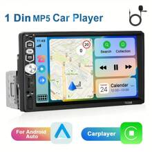 17.78 cm Capacitive Touch Screen Car Radio Autoradio, 1din Car Stereo MP5 Player, CarPlayer And For Android Auto, AM/FM Radio, USB Port, EQ - 1 Stück - Übersicht 1
