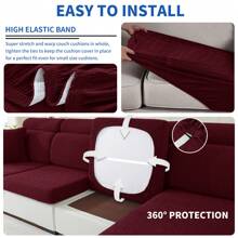 YSTYLE 彈性沙發座椅套、沙發坐墊套、沙發座椅套、通用沙發坐墊套、沙發坐墊套 - 酒紅色 - 查看 5