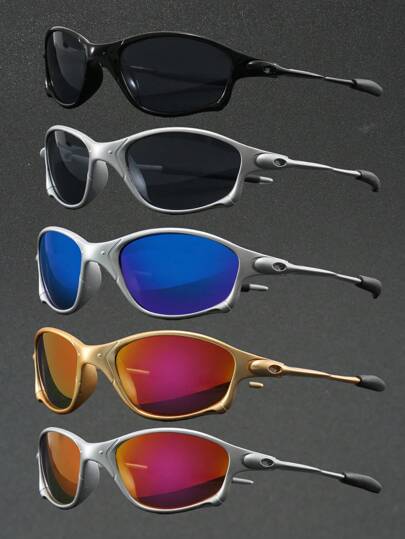 1pc Men's Polygon Shaped Fashion Glasses, Unique & Stylish Outdoor Sports Glasses For Summer Beach Vacation,Outdoor,Travel