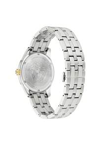 Versace Greca Time GMT Quartz Watch For Men Bracelet Watch Men's Watches Stainless Steel, 41 Mm Blue Dial,Sapphire Crystal, VE7C00523