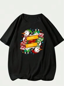 Camiseta Estilo Moderno Natal Algodao Unissex Masculina Moda Premium Estampado Macio