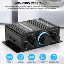 12V 400 Watt 2.1Channel Car Audio Stereo Amplifier Speaker Power Class A / B Amp