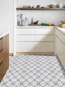 Bohemian Vinyl Floor Tile Sticker, Retro Wallpaper Self-Adhesive Bathroom Renovation Decoration, DIY Coarse Film, Removable - FT004 20*20 - View 6