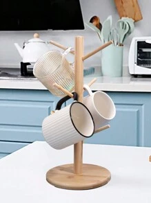 1 pezzo portamug da tavolo a forma di albero in legno, portamug a forma di albero di cactus per 6 tazze, supporto da cucina per tazze di caffè e tè, porta oggetti decorativo per ufficio e casa