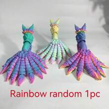 3D 打印九尾狐骨架，带可移动关节，适合家庭和办公室的艺术家装饰、汽车配件、随机彩虹色和圣诞礼物 - 彩色 - 查看 17