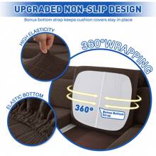YSTYLE Vỏ bọc ghế sofa co giãn, Vỏ đệm sofa chống nước, Vỏ đệm cho ghế sofa, Vỏ đệm sofa có thể giặt đàn hồi - màu nâu - Xem 5