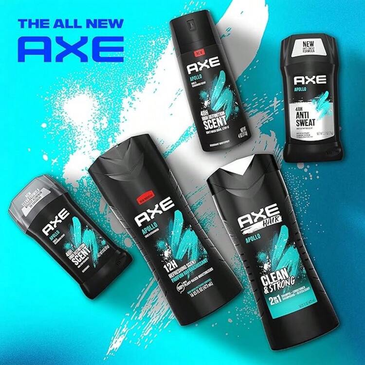 Axe Body Wash Apollo Refreshing Men Sage & Cedarwood Face 400ml, 13.5oz  Pack Of 4 - Multicolor - View 5