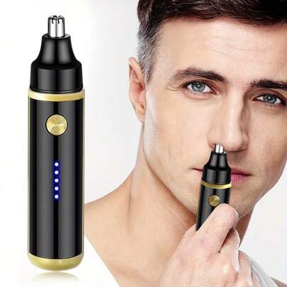 Electric Nose Trimmer, USB Rechargeable Trimmer For Nose And Ear Hair, Nose Hair Shaver For Women And Men,Painless Eyebrow And Facial Hair Removal Device Battery Capacity 500mAh