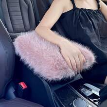 XL 毛绒通用汽车扶手垫 - 舒适旅行的必备品，柔软温暖的涤纶控制台垫，适合所有季节的汽车扶手